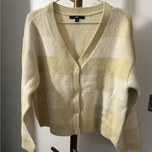 Vans Women's Cardigan in Cream and Yellow